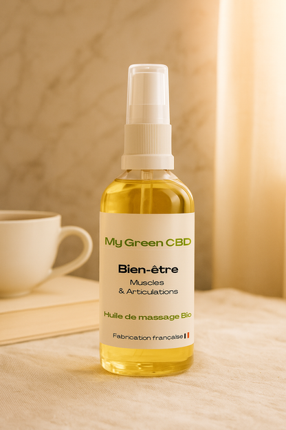 💆‍♀️Huile de Massage bio 1000mg CBD + Huiles Essentielles 100ml